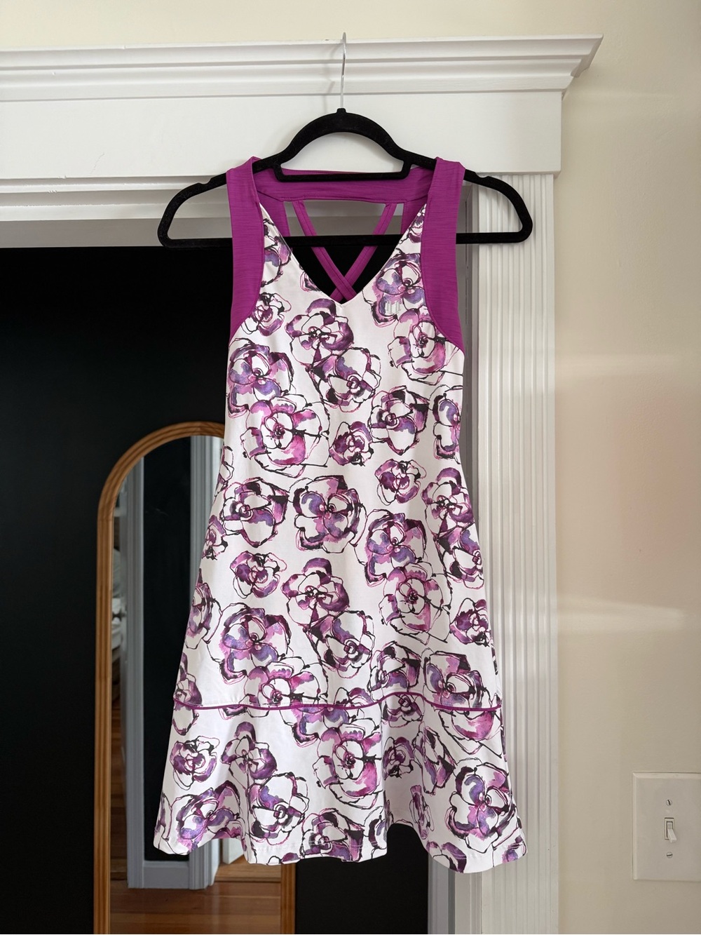 Purple Floral Racerback Tennis Dress XS